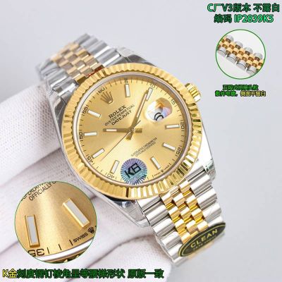 C Factory ROLEX Date 904L Steel Datejust  2836 41MM Gold Watch
